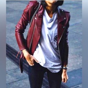 Badgley Mischka Gia Leather Biker Jacket